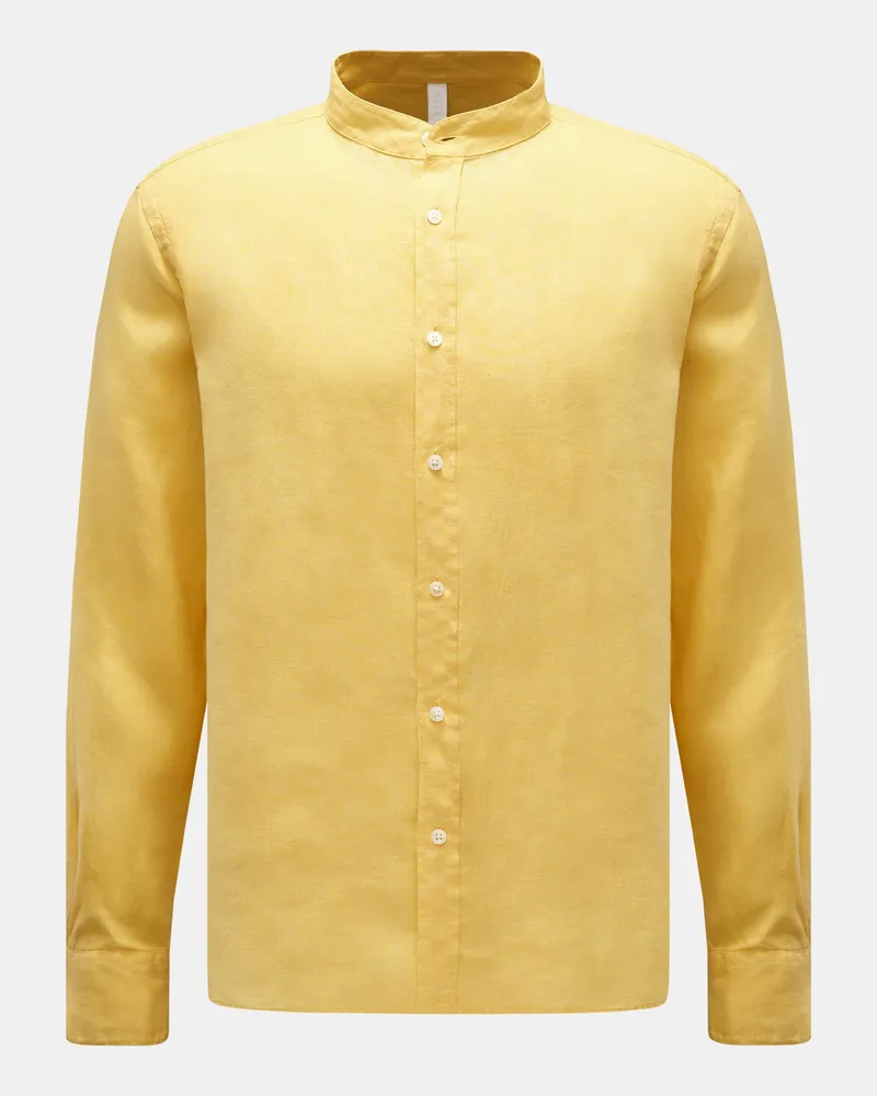 04651/ Herren - Leinenhemd 'Linen Guru' Grandad-Kragen gelb Gelb