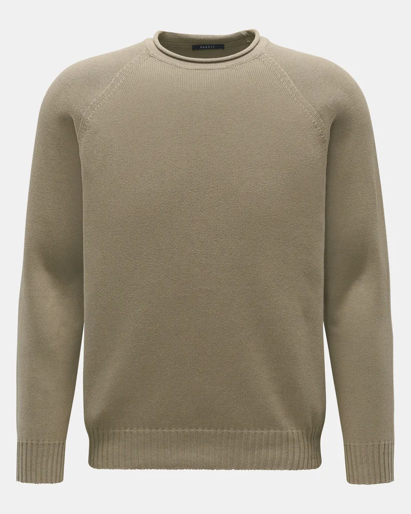 04651/ Herren - Rundhals-Pullover 'Cotton Crew' taupe Taupe