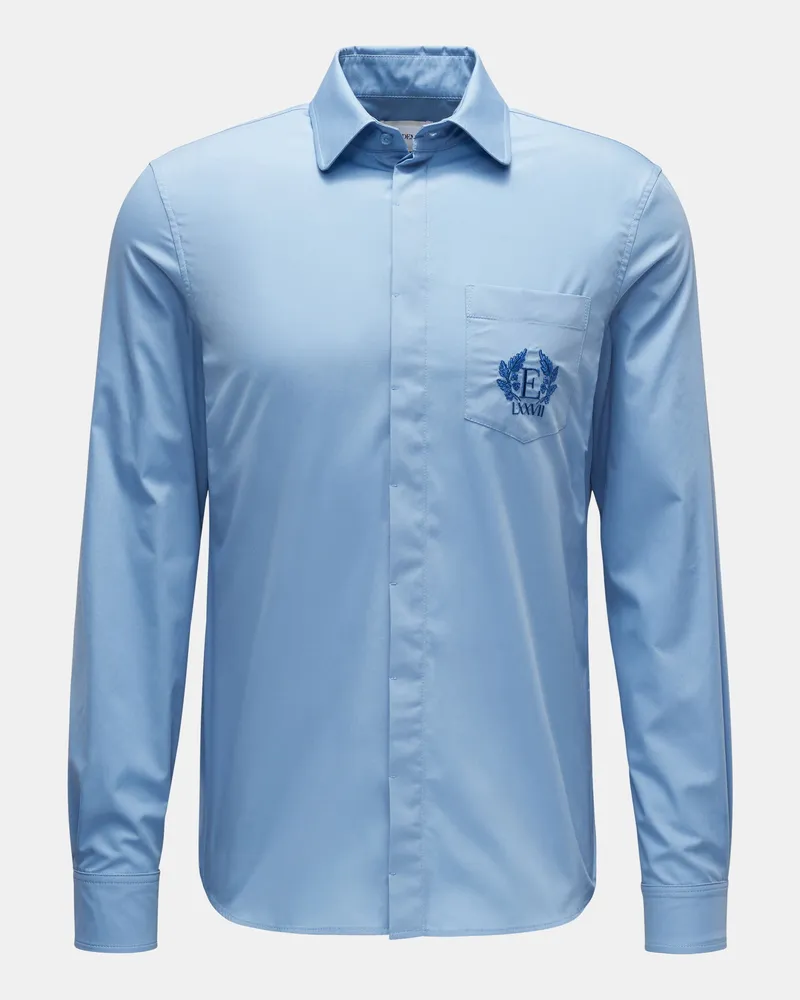 Erdem Herren - Casual Hemd 'Luke' schmaler Kragen rauchblau Rauchblau