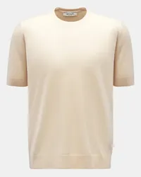 Filippo de Laurentiis Rundhals-Kurzarmpullover creme Creme