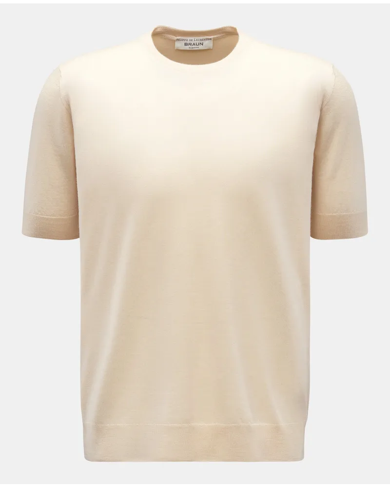 Filippo de Laurentiis Rundhals-Kurzarmpullover creme Creme