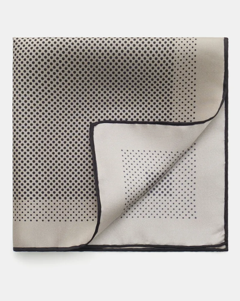 Tom Ford Herren - Einstecktuch grau/schwarz gepunktet Grau