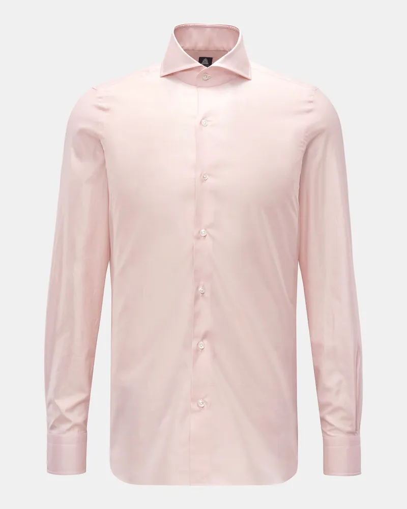 Finamore 1925 Herren - Casual Hemd Haifisch-Kragen 'Sergio Napoli' rosé Rosé