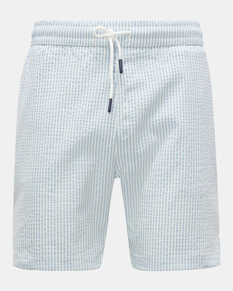 04651/ Herren - Seersucker-Badeshorts 'Seersucker Swim' hellblau/weiß gestreift Hellblau