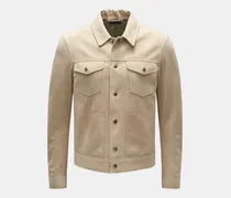 Herren - Velourslederjacke beige