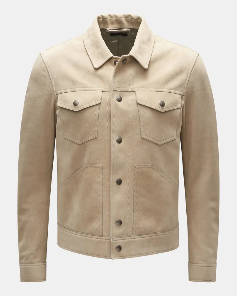 Tom Ford Herren - Velourslederjacke beige Beige