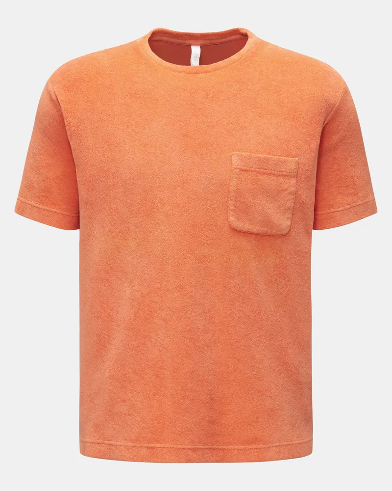 04651/ Herren - Frottee Rundhals-T-Shirt 'Terry Tee' orange Orange