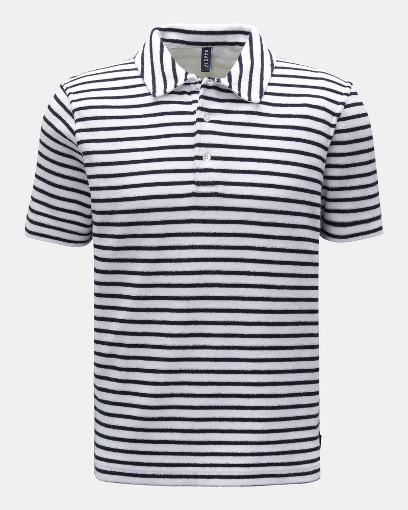 04651/ Herren - Frottee-Poloshirt 'Terry Stripe Polo' navy/weiß gestreift Navy