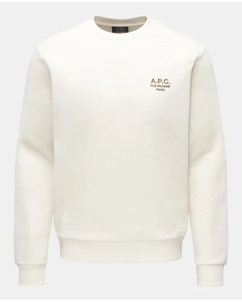 A.P.C. Rundhals-Sweatshirt 'Rider' offwhite Offwhite