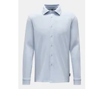 Casual Hemd Haifisch-Kragen 'Piqué Shirt' hellblau