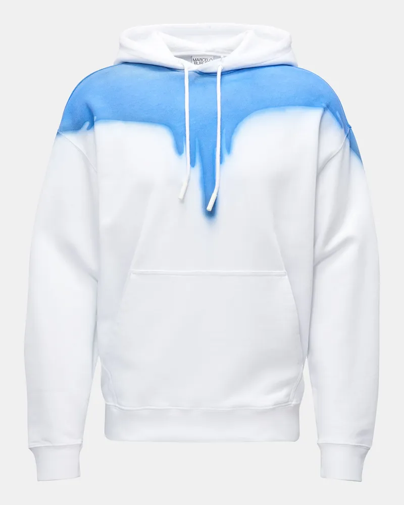 Marcelo Burlon | County of Milan Herren - Kapuzenpullover 'Spray Wings' weiß/blau Weiß