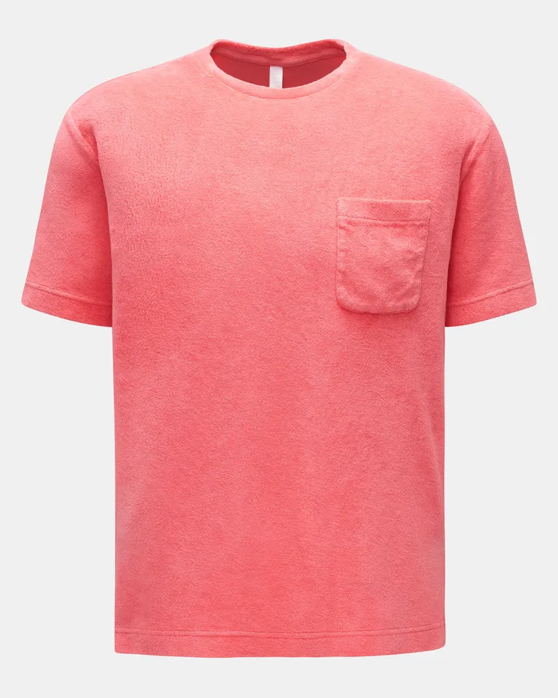 04651/ Herren - Frottee Rundhals-T-Shirt 'Terry Tee' koralle Koralle