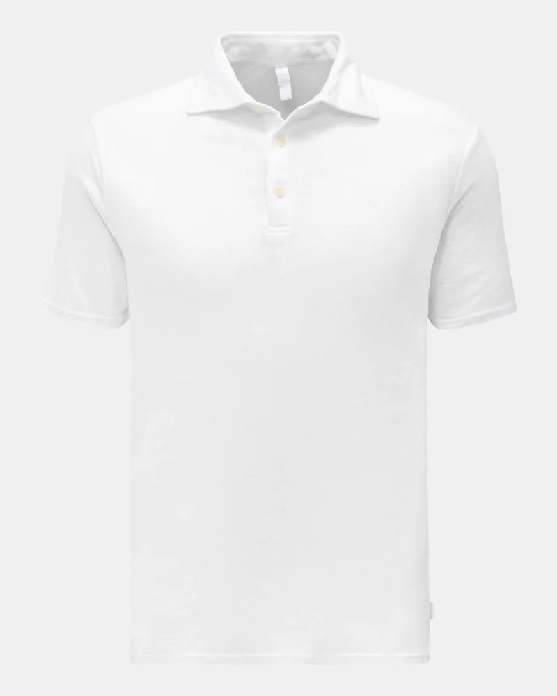 04651/ Herren - Leinen Jersey-Poloshirt weiß Weiß