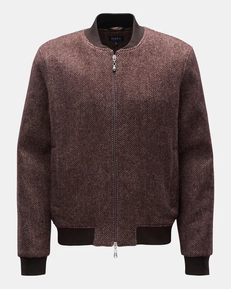 04651/ Herren - Woll-Blouson bordeaux/hellbraun Bordeaux