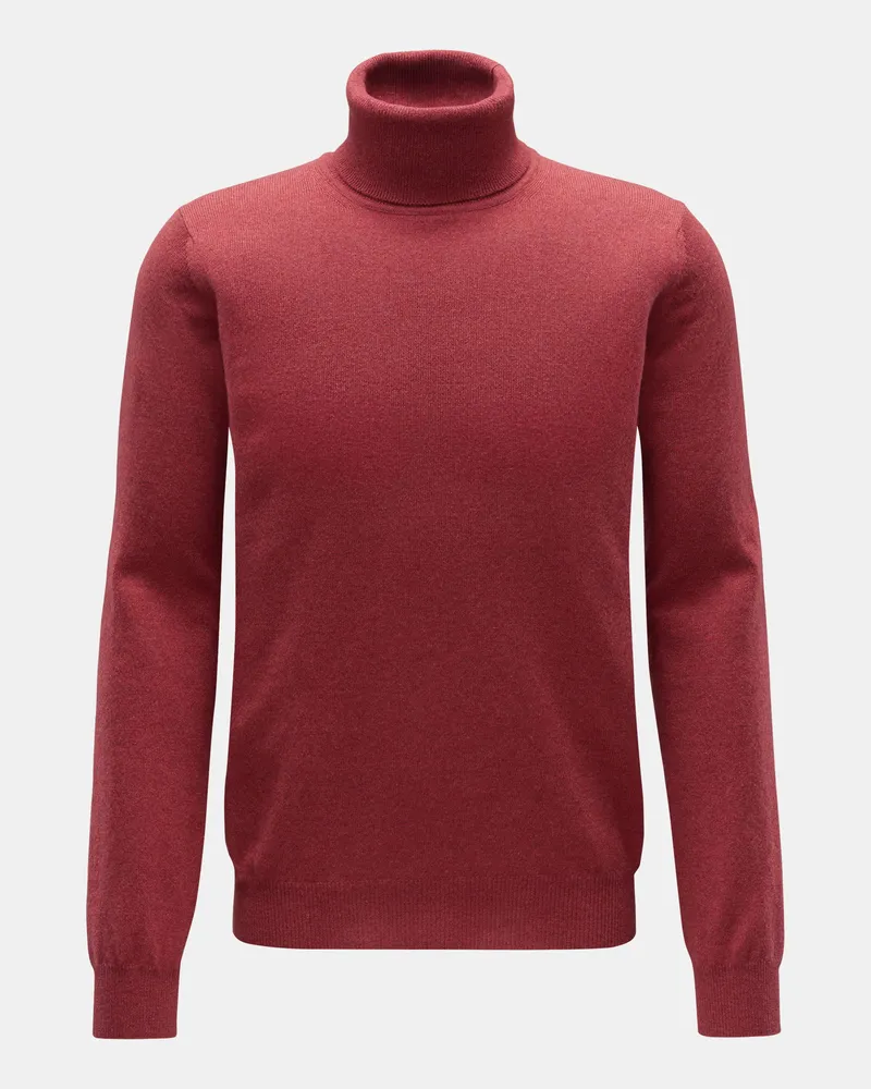 von BRAUN Herren - Cashmere Rollkragenpullover rot Rot