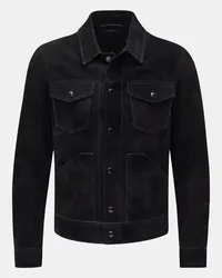 Tom Ford Velourslederjacke schwarz Schwarz