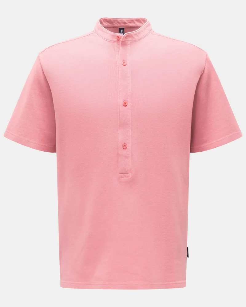 04651/ Herren - Piqué Kurzarmhemd 'Guru Tee' Grandad-Kragen altrosa Altrosa