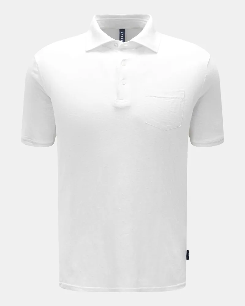 04651/ Herren - Leinen-Poloshirt weiß Weiß
