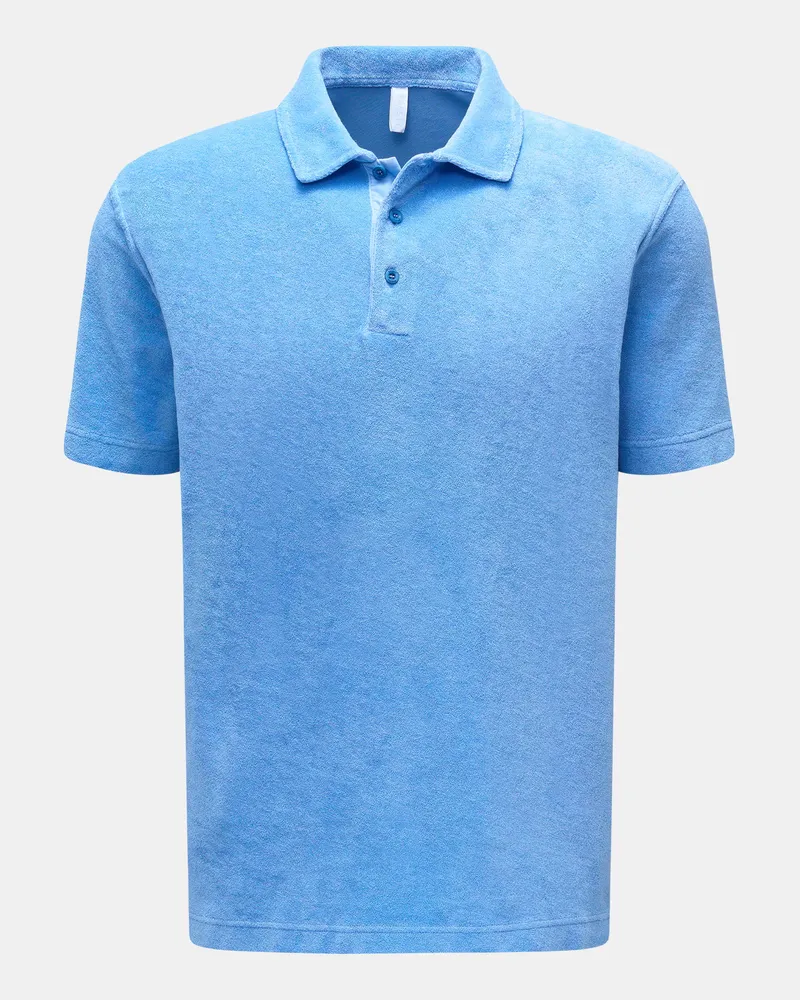 04651/ Herren - Frottee-Poloshirt 'Terry Polo' blau Blau