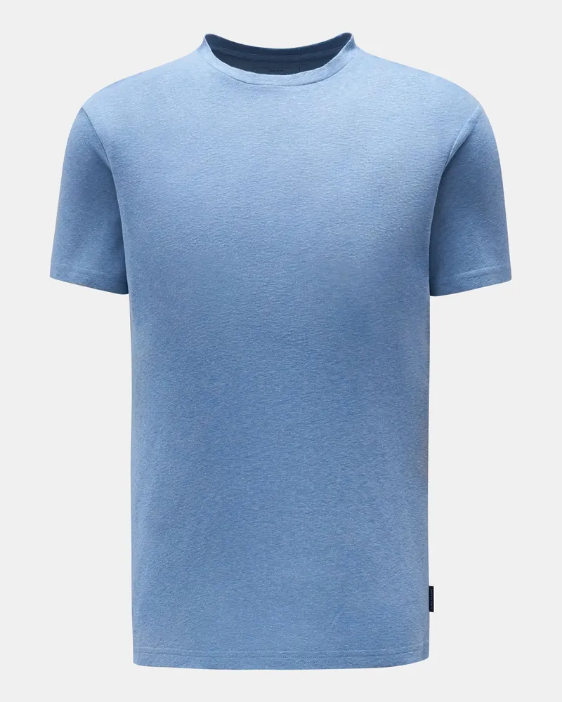 04651/ Herren - Rundhals-T-Shirt 'Linen Tee' rauchblau Rauchblau
