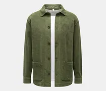 Herren - Frottee-Overshirt 'Terry Jacket' oliv