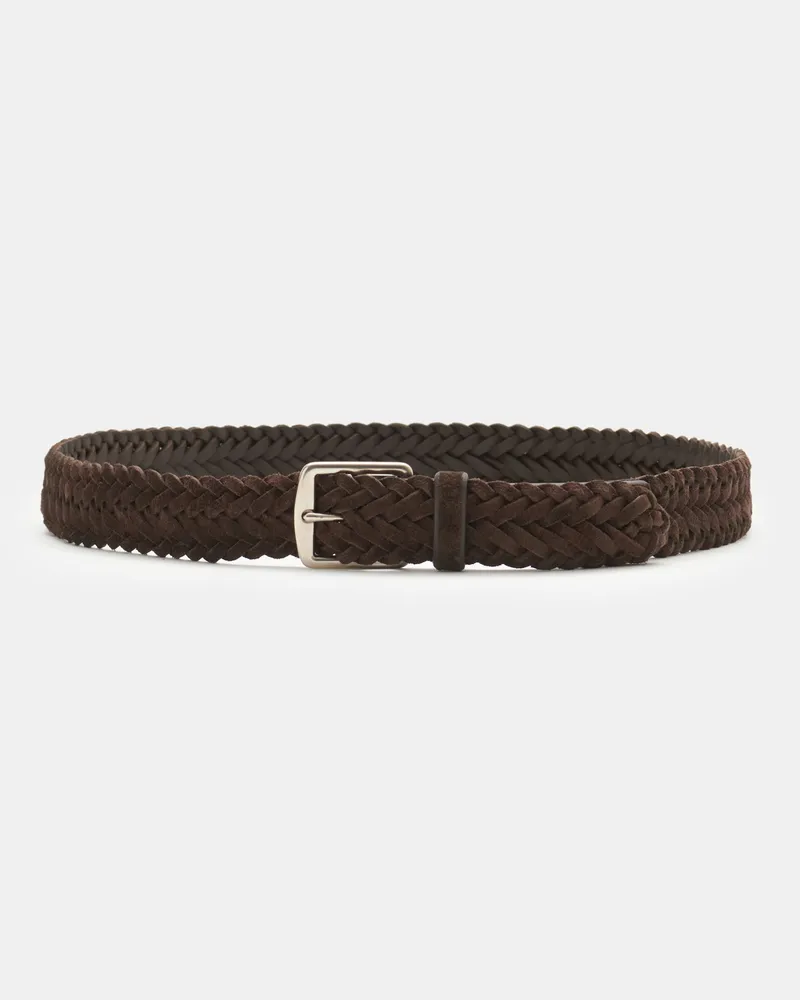 Officine Creative Italia Herren - Flechtgürtel dunkelbraun Dunkelbraun