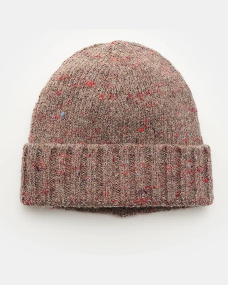 04651/ Herren - Mütze taupe/rot meliert Taupe