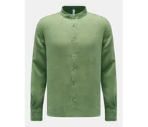Leinenhemd 'Linen Guru' Grandad-Kragen grün