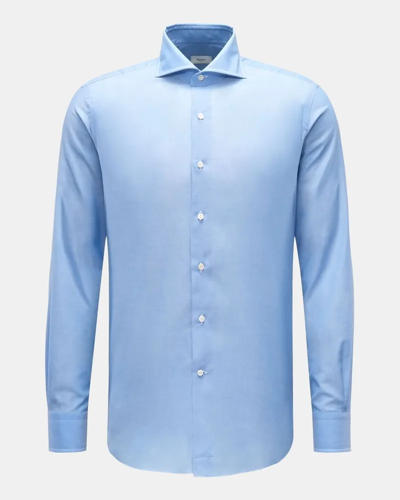 BRAUN Hamburg Herren - Business Hemd Haifisch-Kragen hellblau Hellblau
