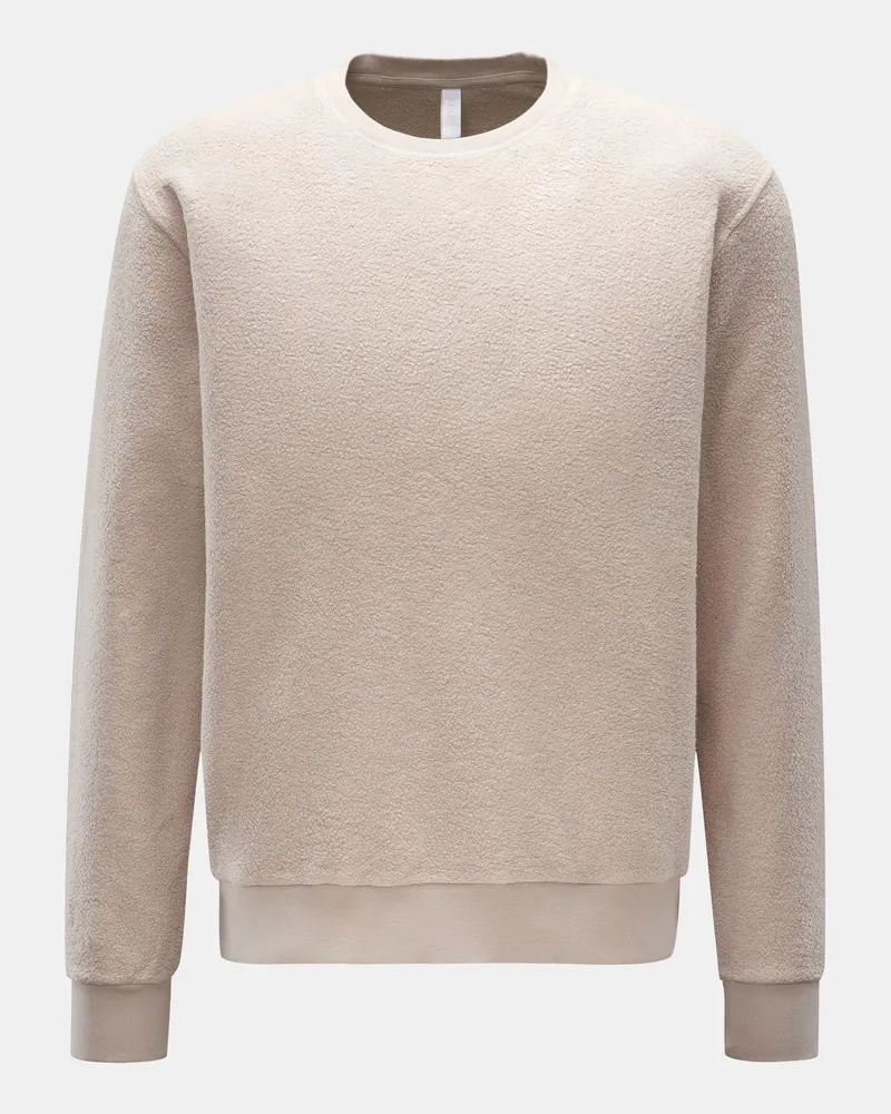 04651/ Herren - Fleece-Rundhals-Sweatshirt 'Ata Oyster' beige Beige