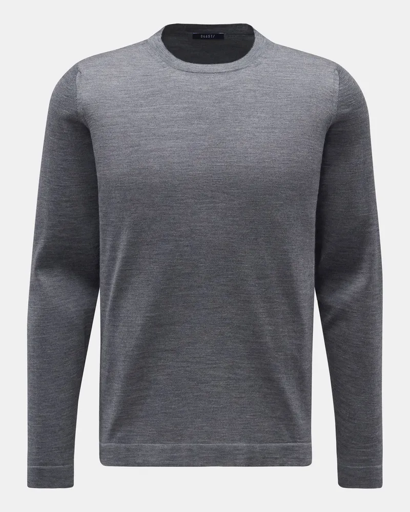 04651/ Herren - Merino Rundhalspullover dunkelgrau Dunkelgrau