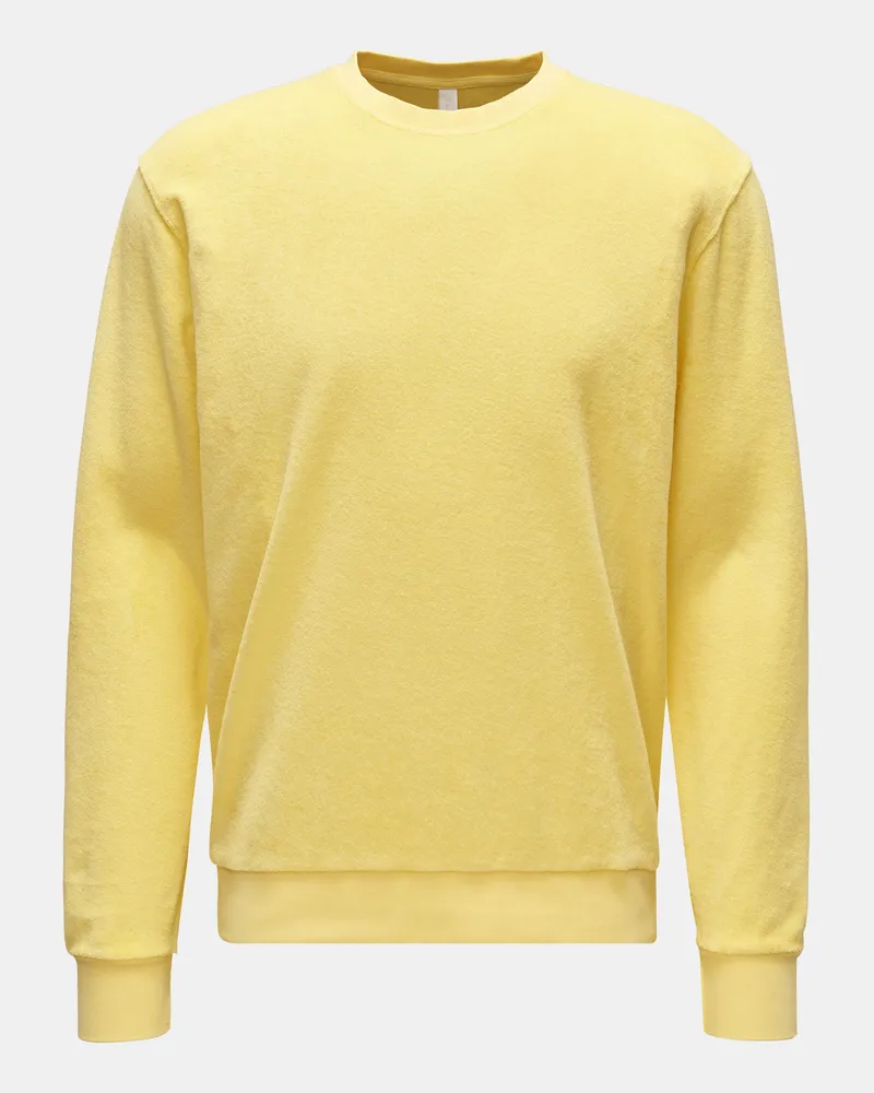 04651/ Herren - Frottee Rundhals-Sweatshirt gelb Gelb