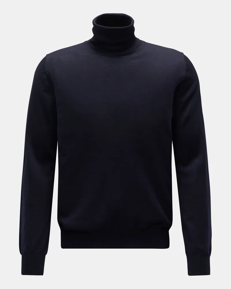 von BRAUN Herren - Merino Feinstrick-Rollkragenpullover navy Navy