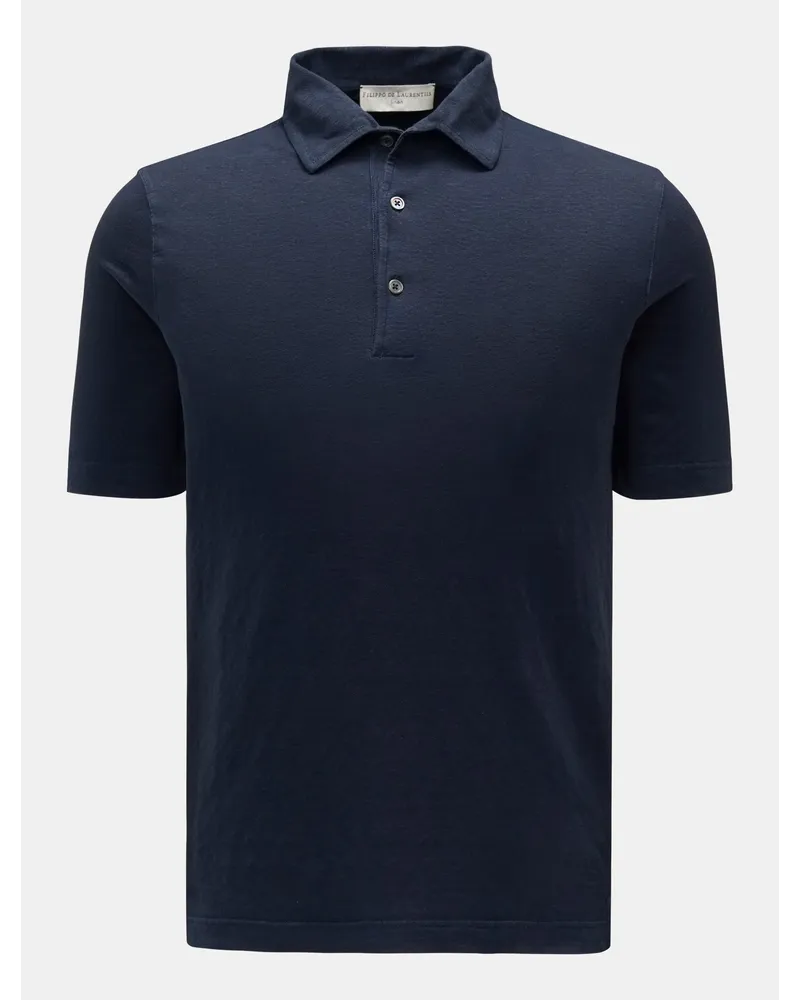 Filippo de Laurentiis Leinen Jersey-Poloshirt 'Jerlin' navy meliert Navy