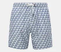Herren - Badeshorts 'Neptun Swim' weiß/navy gemustert