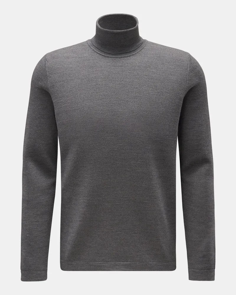 04651/ Herren - Merino Rollkragenpullover 'Oyster' grau Grau
