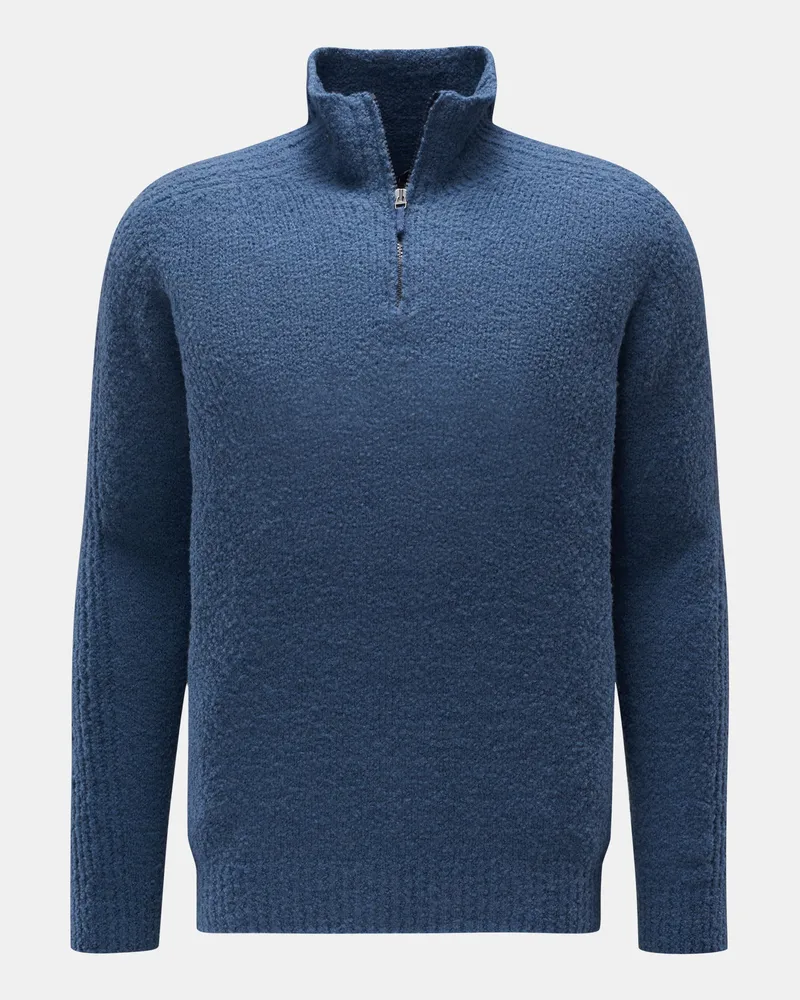 04651/ Herren - Troyer 'Chunky Quarter Zip' graublau Graublau