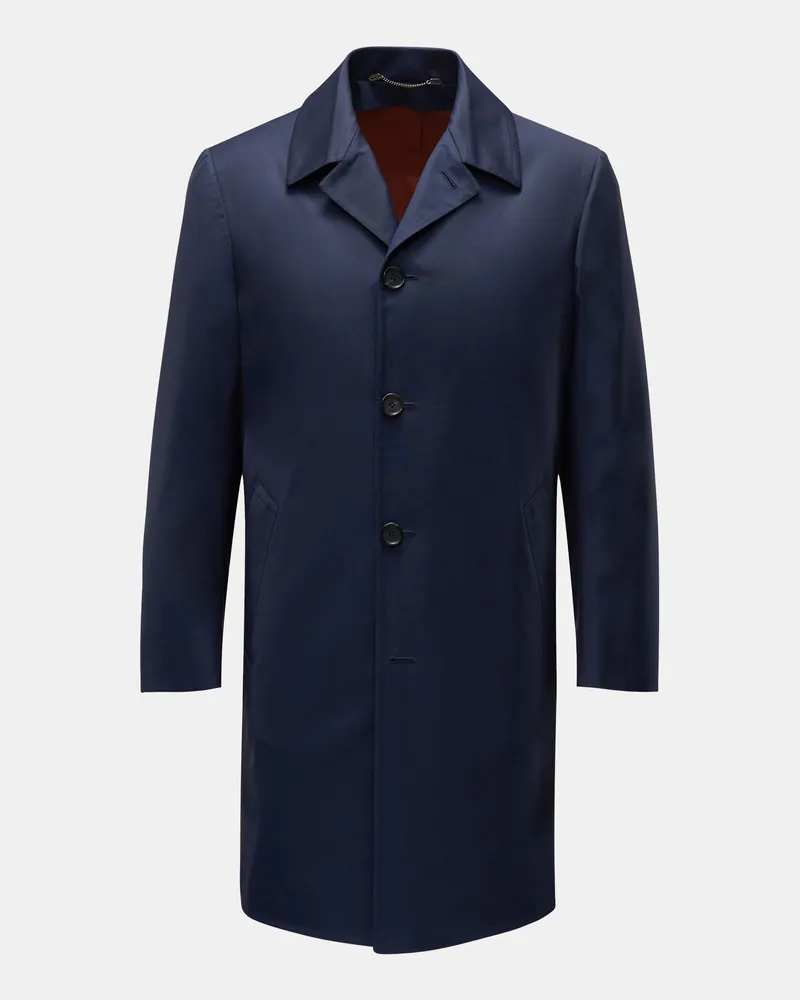 Cesare Attolini Wollmantel navy