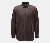 Herren - Casual Hemd Kent-Kragen dunkelbraun