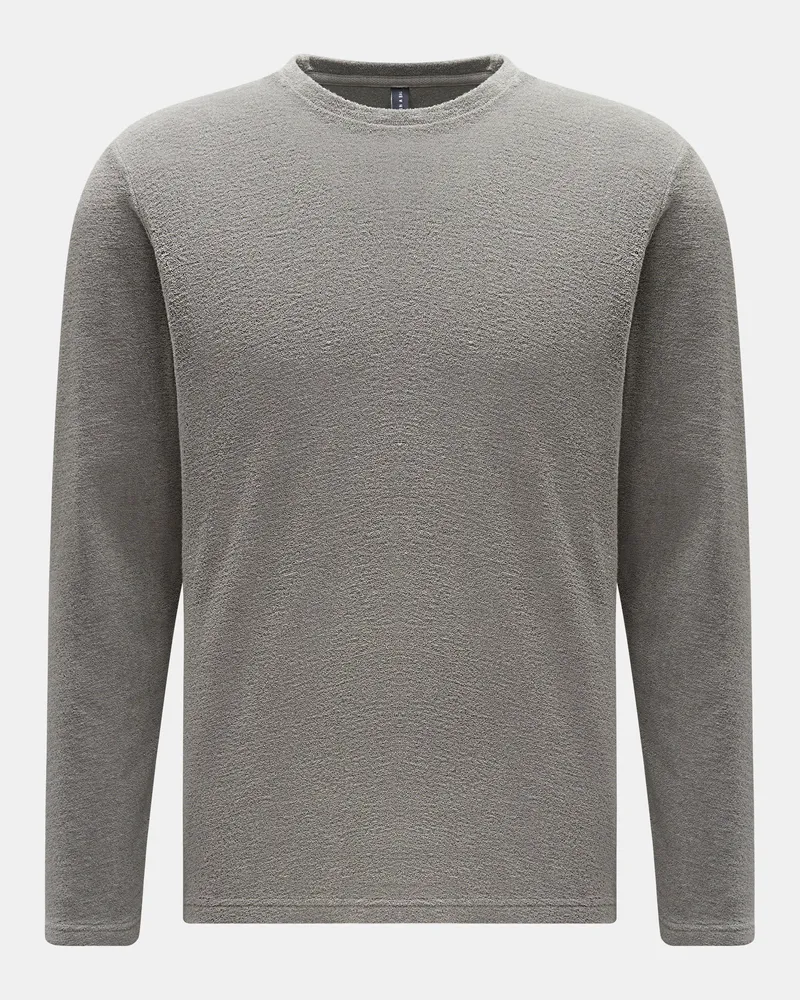 04651/ Herren - Frottee Rundhals-Longsleeve 'Terry Tee' grau Grau