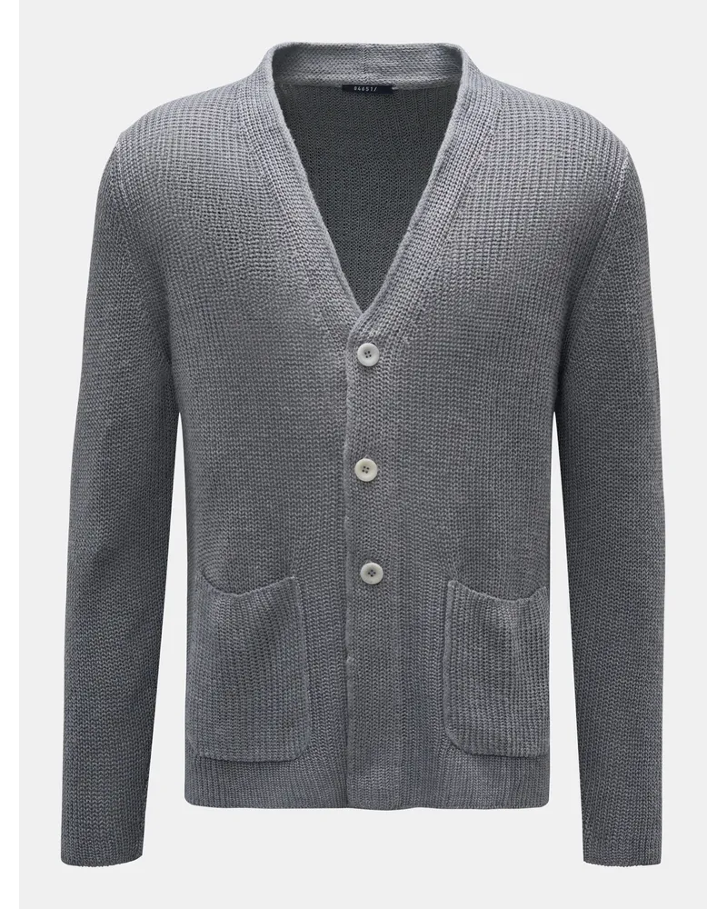 04651/ Leinen Cardigan 'Blue Marine' grau Grau