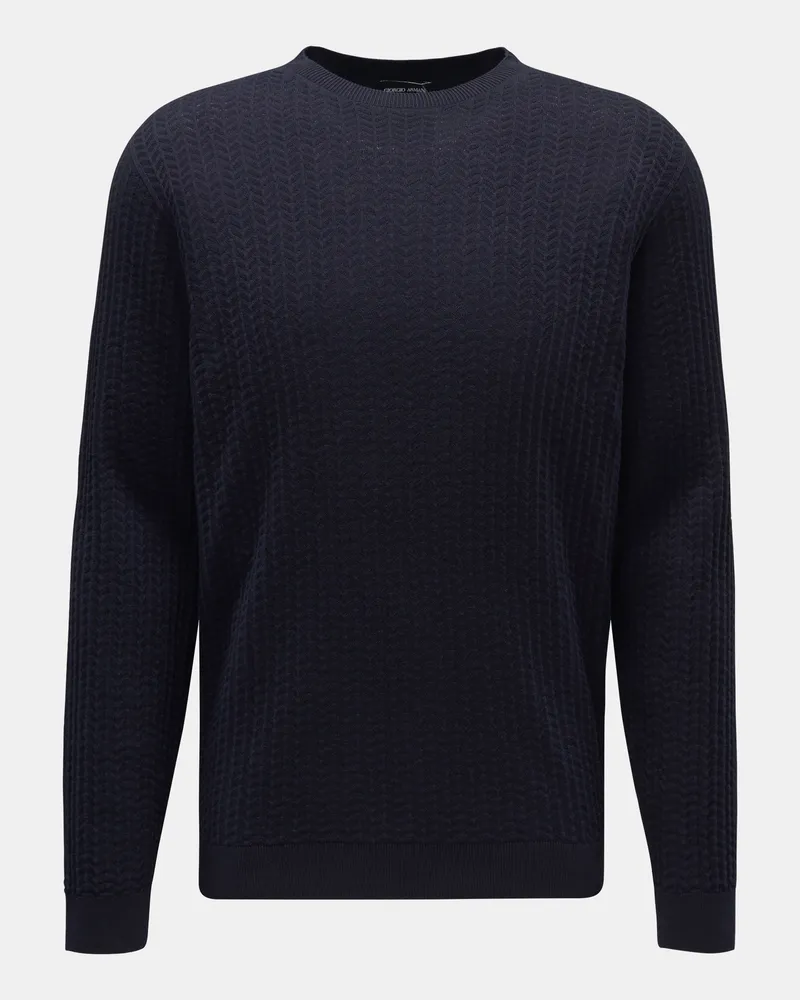 Giorgio Armani Herren - Feinstrick-Rundhalspullover navy Navy