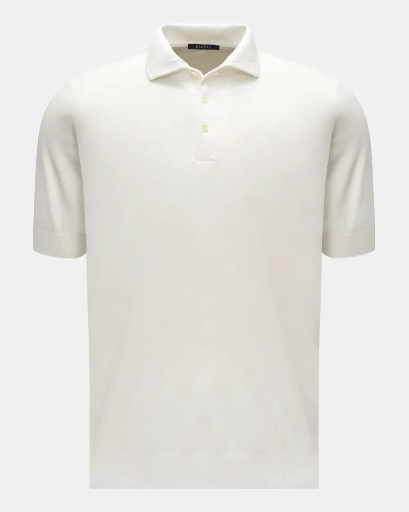 04651/ Herren - Kurzarm-Strickpolo 'Foggy Polo' weiß Weiß
