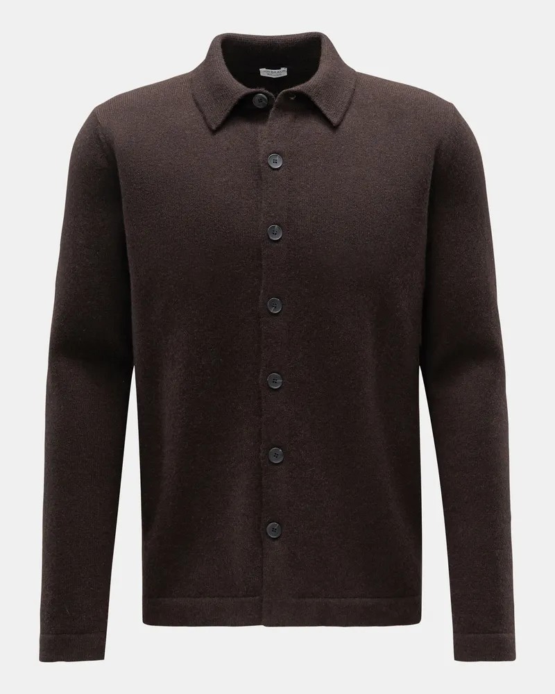 von BRAUN Herren - Cashmere Cardigan dunkelbraun Dunkelbraun