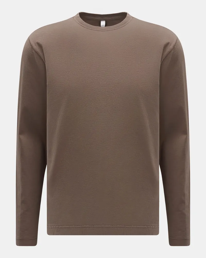 04651/ Herren - Rundhals-Longsleeve taupe Taupe