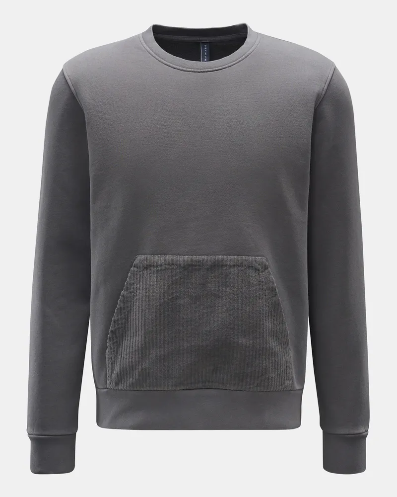 04651/ Herren - Rundhals-Sweatshirt 'Cord Crew' grau Grau