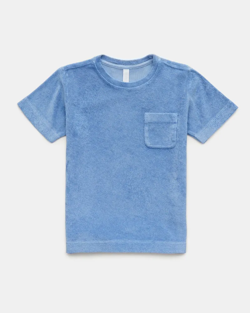 04651/ Herren - Kinder Frottee Rundhals-T-Shirt 'Kids Terry Tee' hellblau Hellblau