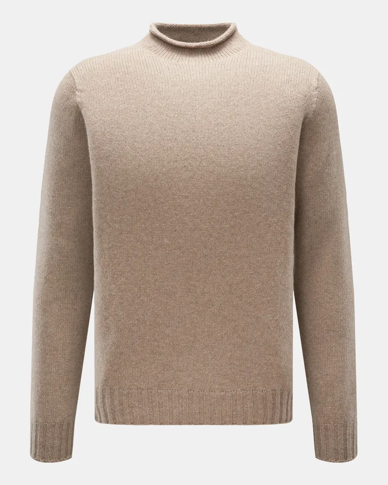 04651/ Herren - Pullover 'Blended Mock' hellbraun Hellbraun