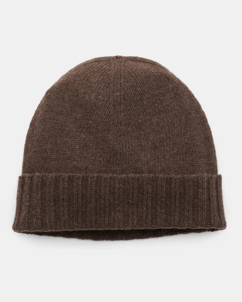 04651/ Herren - Cashmere Mütze graubraun meliert Graubraun