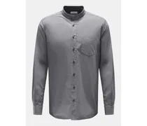 Casual Hemd 'Vintage Popeline Collar Shirt' Grandad-Kragen grau